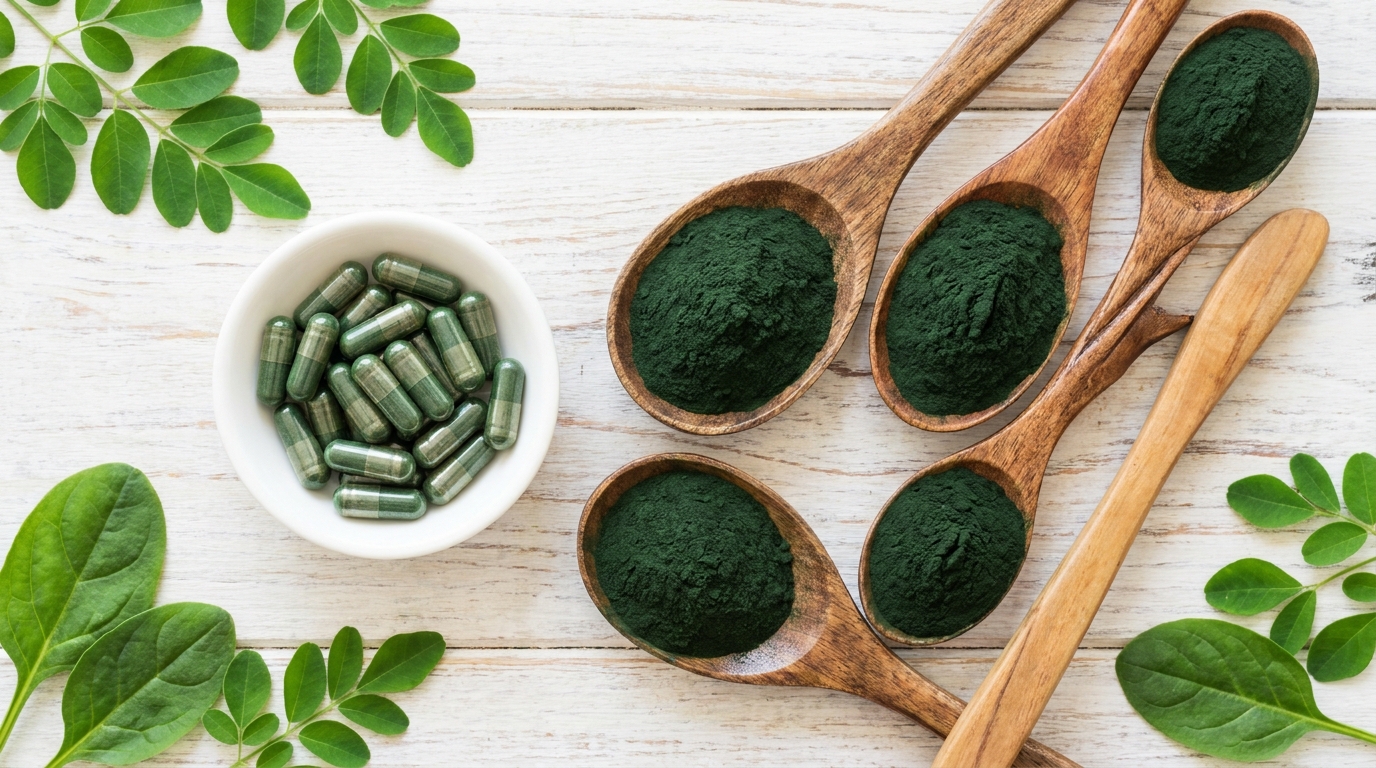 Spirulina capsules